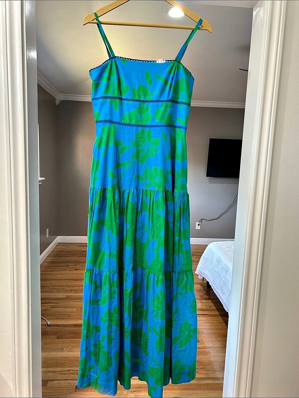 Floral Maxi Dress Blue & Green Like New